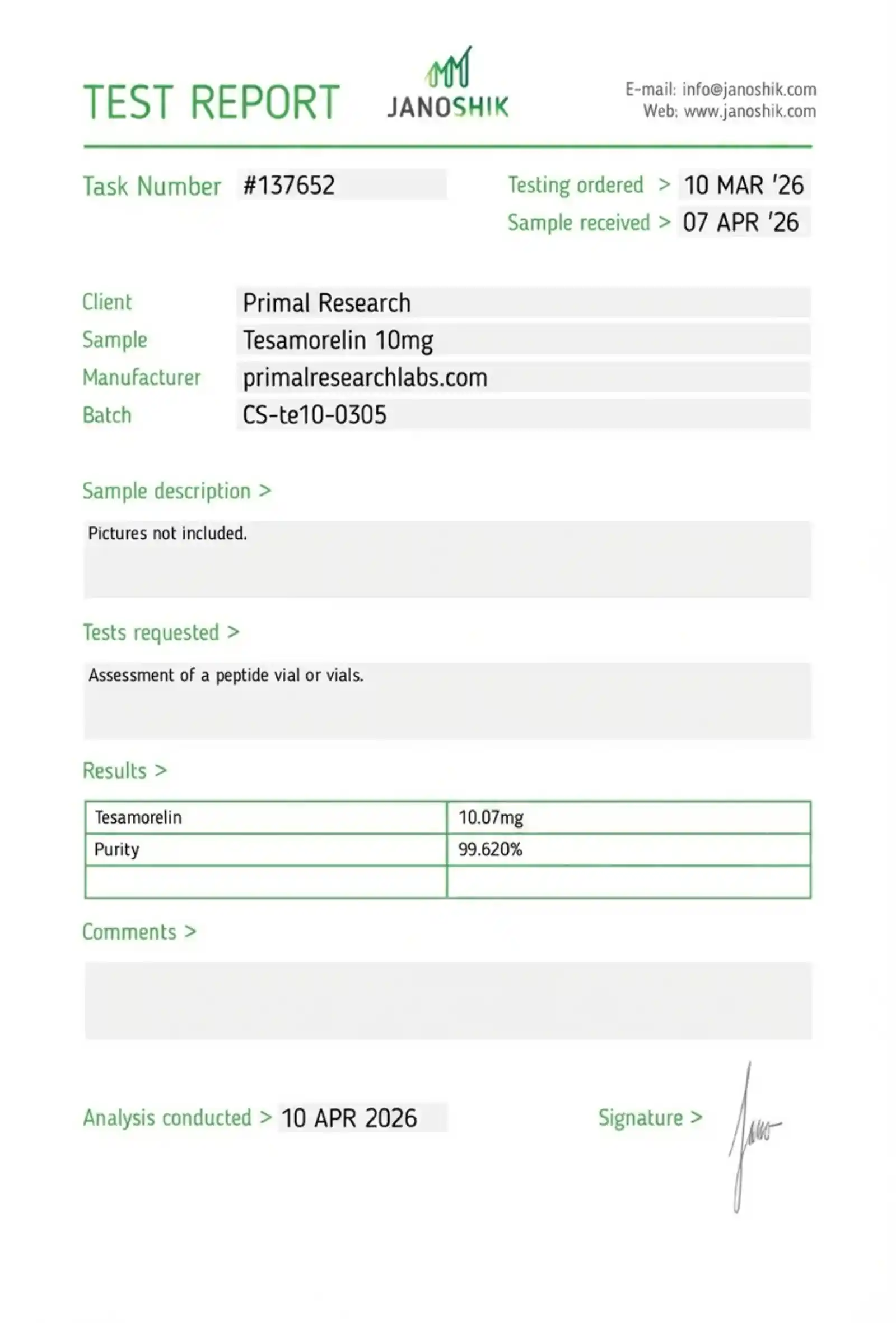 Tesamorelin 10mg